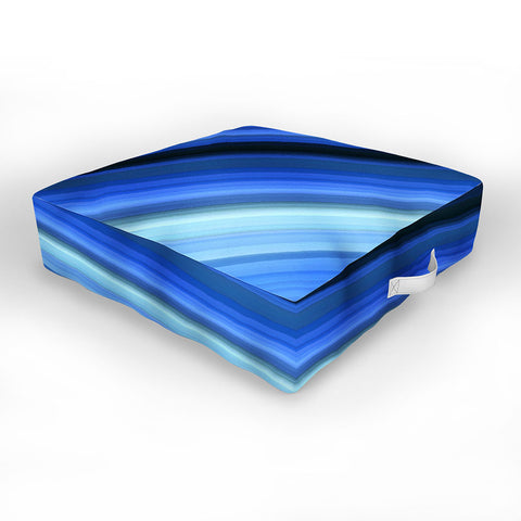 Paul Kimble Blue Stripes Outdoor Floor Cushion