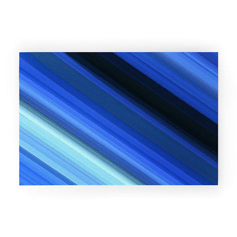 Paul Kimble Blue Stripes Welcome Mat