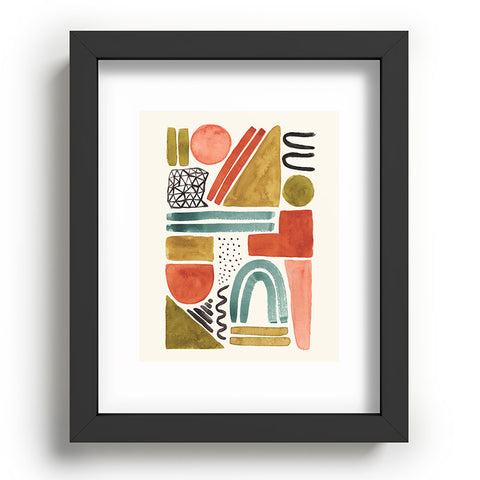 Pauline Stanley Abstract Watercolor Shapes Recessed Framing Rectangle