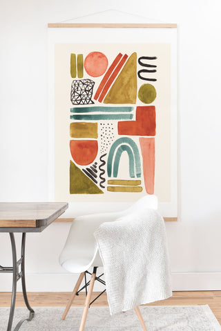 Pauline Stanley Abstract Watercolor Shapes Art Print And Hanger