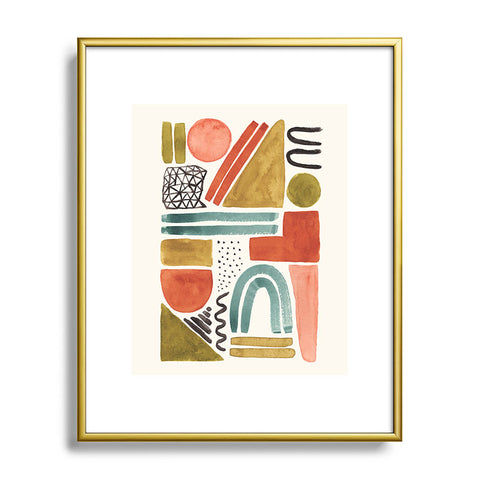 Pauline Stanley Abstract Watercolor Shapes Metal Framed Art Print