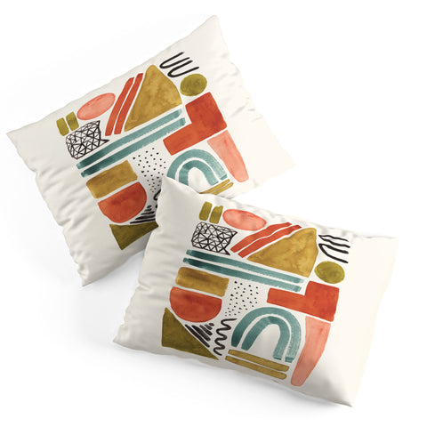 Pauline Stanley Abstract Watercolor Shapes Pillow Shams