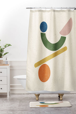 Pauline Stanley Balance Shapes Shower Curtain And Mat