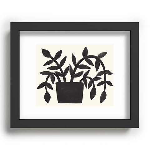 Pauline Stanley Black Painted Plant Recessed Framing Rectangle