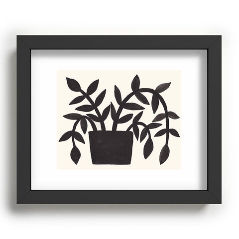 Pauline Stanley Black Painted Plant Recessed Framing Rectangle