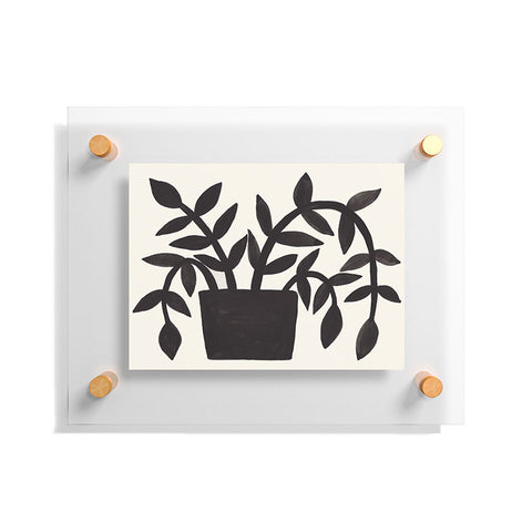 Pauline Stanley Black Painted Plant Floating Acrylic Print