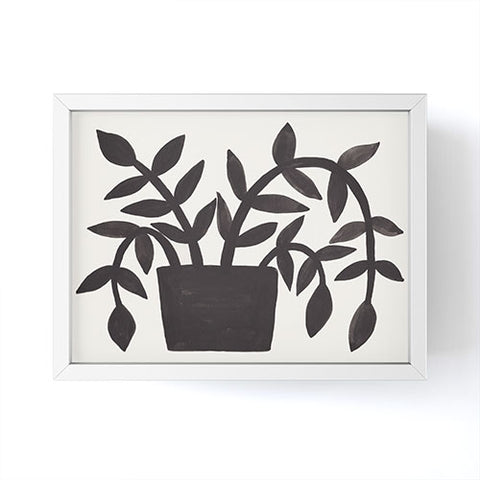 Pauline Stanley Black Painted Plant Framed Mini Art Print