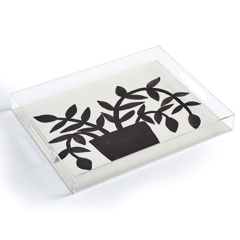 Pauline Stanley Black Painted Plant Acrylic Tray
