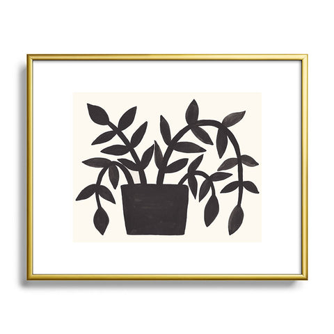 Pauline Stanley Black Painted Plant Metal Framed Art Print