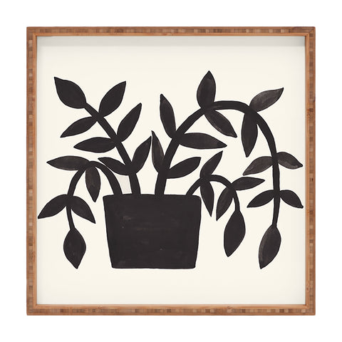 Pauline Stanley Black Painted Plant Square Tray