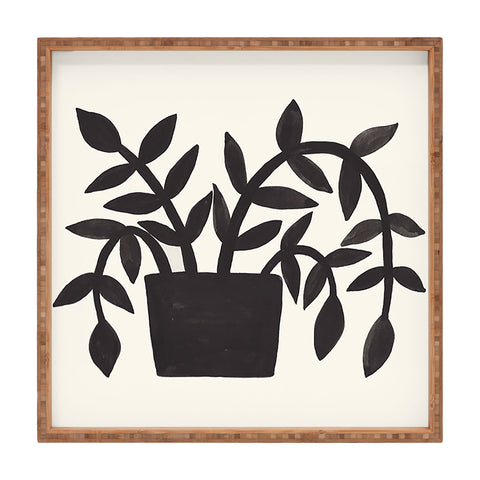Pauline Stanley Black Painted Plant Square Tray
