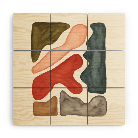 Pauline Stanley Blob Watercolor Wood Wall Mural