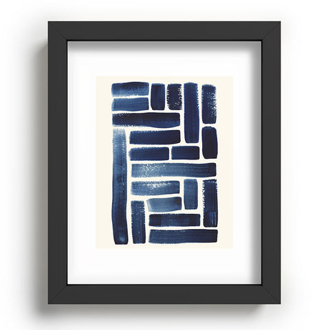 Pauline Stanley Blue Strokes Pattern 1 Recessed Framing Rectangle