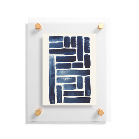 Pauline Stanley Blue Strokes Pattern 1 Floating Acrylic Print
