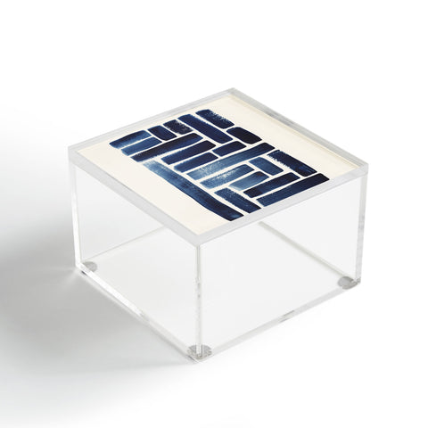 Pauline Stanley Blue Strokes Pattern 1 Acrylic Box