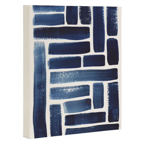 Pauline Stanley Blue Strokes Pattern 1 Art Canvas