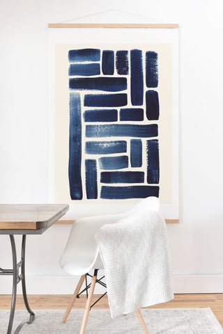 Pauline Stanley Blue Strokes Pattern 1 Art Print And Hanger