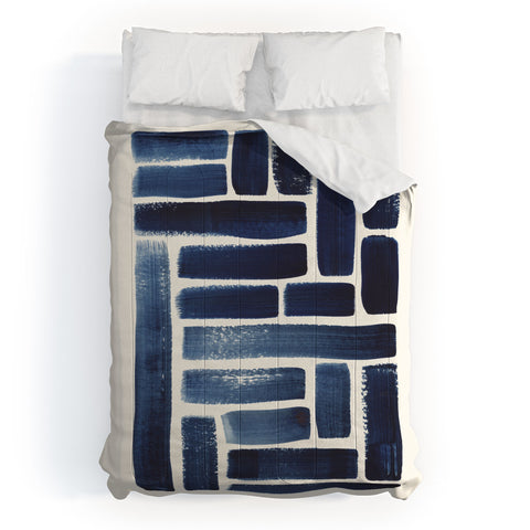 Pauline Stanley Blue Strokes Pattern 1 Comforter