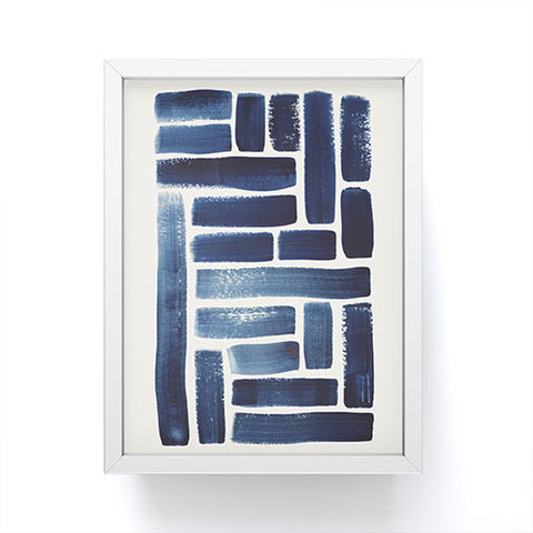 Pauline Stanley Blue Strokes Pattern 1 Framed Mini Art Print