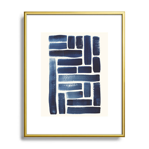 Pauline Stanley Blue Strokes Pattern 1 Metal Framed Art Print