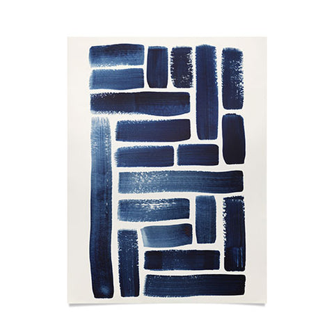 Pauline Stanley Blue Strokes Pattern 1 Poster