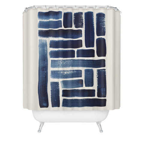 Pauline Stanley Blue Strokes Pattern 1 Shower Curtain