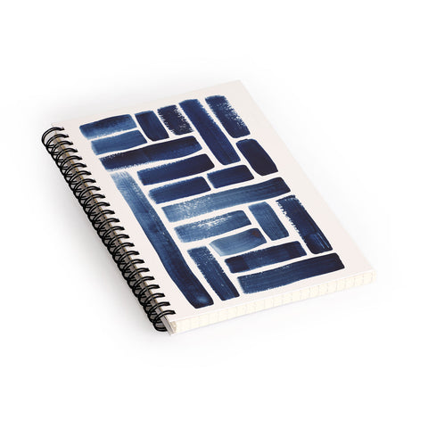 Pauline Stanley Blue Strokes Pattern 1 Spiral Notebook