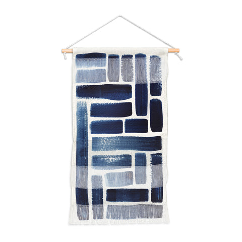 Pauline Stanley Blue Strokes Pattern 1 Wall Hanging Portrait