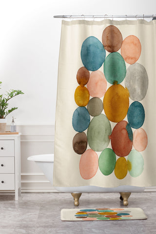 Pauline Stanley Connected Dots Shower Curtain And Mat