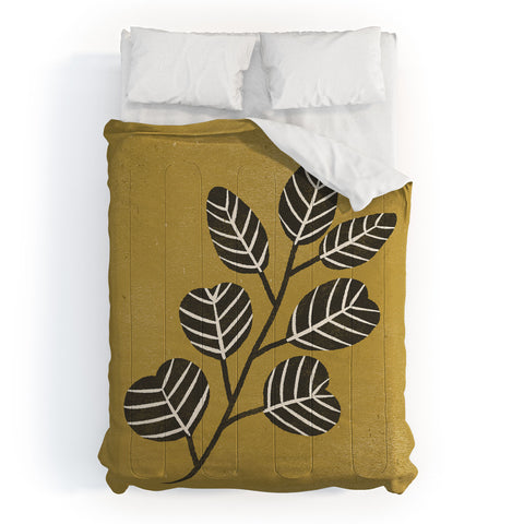 Pauline Stanley Eucalyptus Branch Black Ochre Comforter