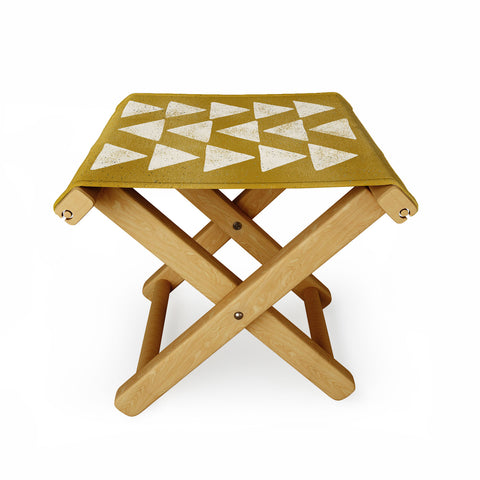 Pauline Stanley Flying Geese Ochre Folding Stool