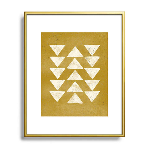 Pauline Stanley Flying Geese Ochre Metal Framed Art Print