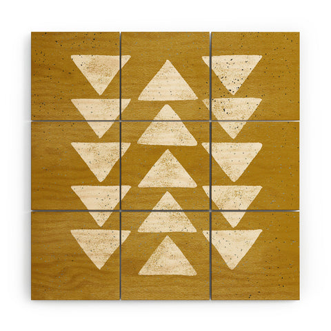 Pauline Stanley Flying Geese Ochre Wood Wall Mural