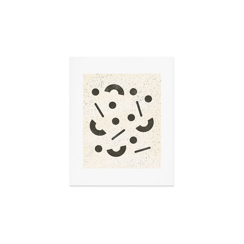 Pauline Stanley Jumble Shapes Black Cream Art Print