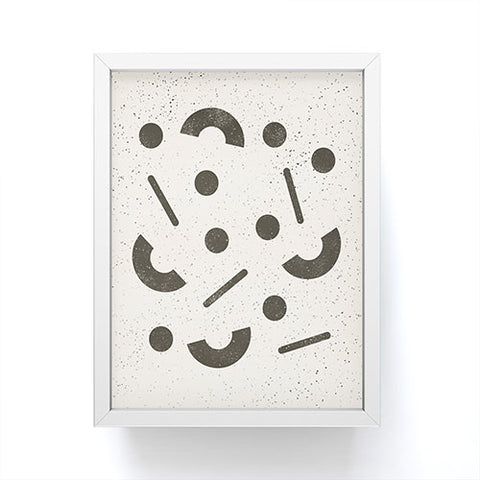 Pauline Stanley Jumble Shapes Black Cream Framed Mini Art Print
