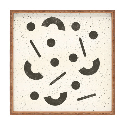 Pauline Stanley Jumble Shapes Black Cream Square Tray