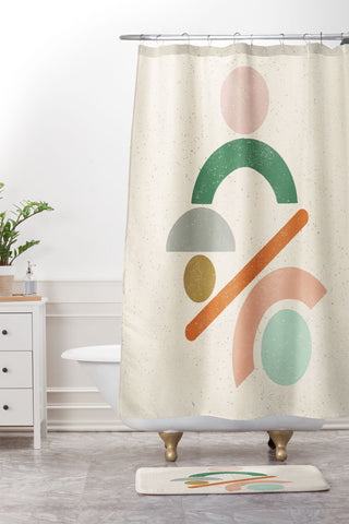 Pauline Stanley Mobile Shapes Shower Curtain And Mat