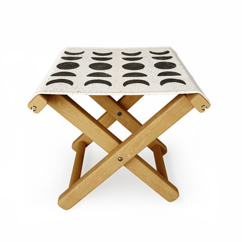 Pauline Stanley moon phases black cream Folding Stool