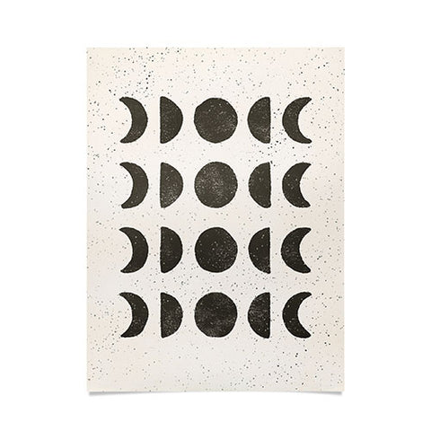 Pauline Stanley moon phases black cream Poster