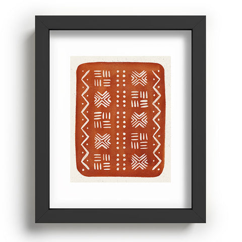 Pauline Stanley Mud Cloth Rust Recessed Framing Rectangle
