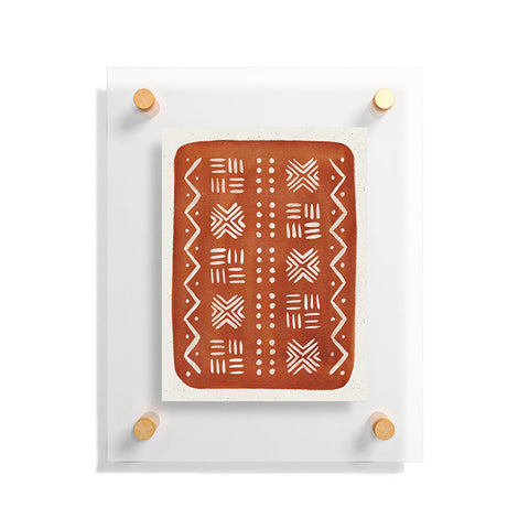 Pauline Stanley Mud Cloth Rust Floating Acrylic Print