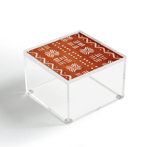 Pauline Stanley Mud Cloth Rust Acrylic Box