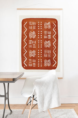 Pauline Stanley Mud Cloth Rust Art Print And Hanger
