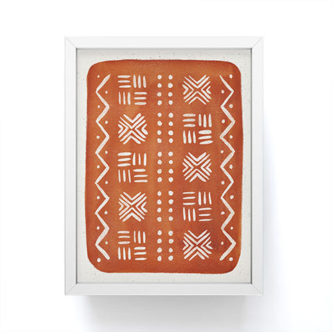 Pauline Stanley Mud Cloth Rust Framed Mini Art Print