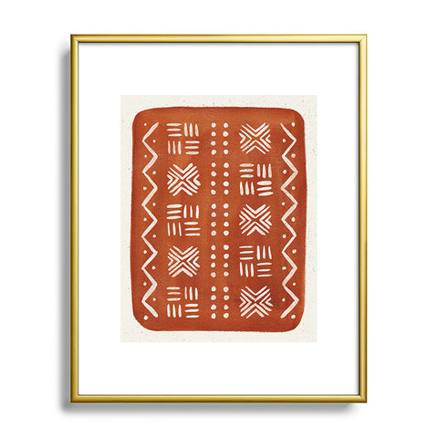 Pauline Stanley Mud Cloth Rust Metal Framed Art Print