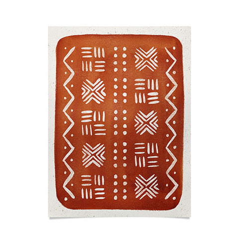 Pauline Stanley Mud Cloth Rust Poster