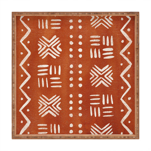 Pauline Stanley Mud Cloth Rust Square Tray
