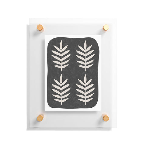 Pauline Stanley Palm Pattern Black Cream Floating Acrylic Print