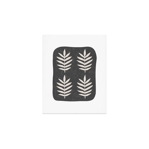 Pauline Stanley Palm Pattern Black Cream Art Print