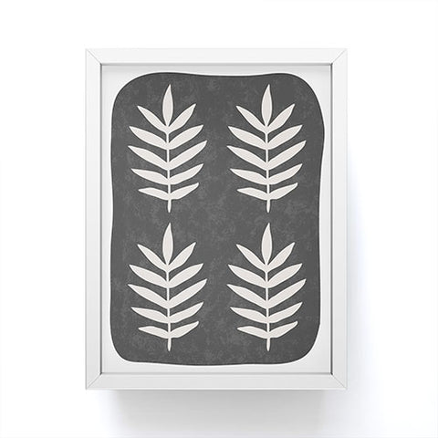 Pauline Stanley Palm Pattern Black Cream Framed Mini Art Print